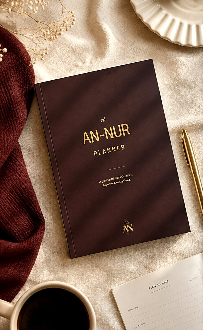 AN-NUR Planner couverture bordeaux et dorure
